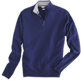 Peter Millar Merino Quarter-Zip Sweater - Royal