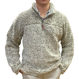 True Grit Frosty Tipped Pile 1/4 Zip Pullover - Brown