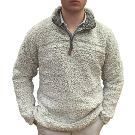 True Grit Frosty Tipped Pile 1/4 Zip Pullover - Putty